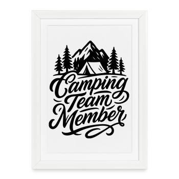 Camping Team Tent Mountains - Affiche encadrée (27 × 37 cm) - blanc - Devant