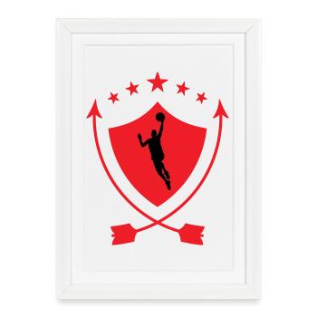 Basketball / Basketball / Basktet-Ball / Sports - Framed poster (27 × 37 cm) - white - Front