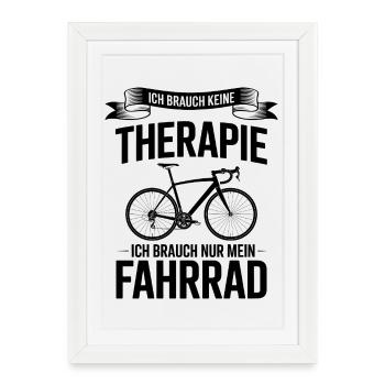 Je n’ai pas besoin de thérapie, j’ai besoin d’un vélo - Affiche encadrée (27 × 37 cm) - blanc - Devant