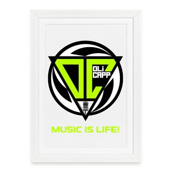 OLI CAPP - MUSIC IS LIFE LOGO - Affiche encadrée (27 × 37 cm) - blanc - Devant