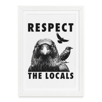 Funny Crowing Support The Locals Bird Lovers - Framed poster (27 × 37 cm) - white - Front