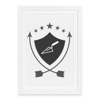 Carreleur – pro carrelage pose précision métier  - Affiche encadrée (27 × 37 cm) - blanc - Devant