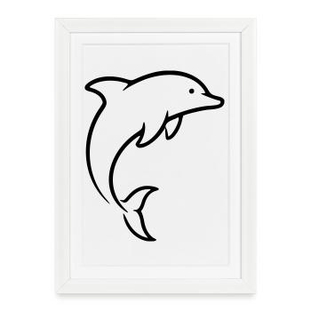 Dauphin - Affiche encadrée (27 × 37 cm) - blanc - Devant