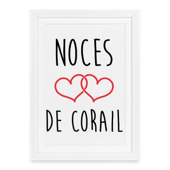 Noces de Corail 11 ans de mariage - Affiche encadrée (27 × 37 cm) - blanc - Devant