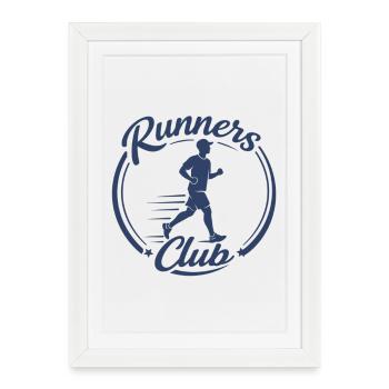 Logo de course du club de coureurs - Affiche encadrée (27 × 37 cm) - blanc - Devant