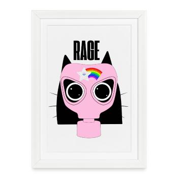 Protestation des chatons en rage - Affiche encadrée (27 × 37 cm) - blanc - Devant
