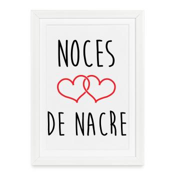 noces de nacre 42 ans de mariage - Affiche encadrée (27 × 37 cm) - blanc - Devant