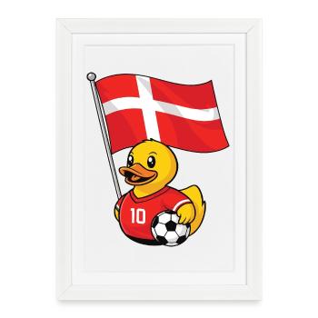 Maillot de fan de football du Danemark pour les fans fiers - Affiche encadrée (27 × 37 cm) - blanc - Devant