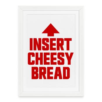 Pain au fromage (plat préféré) - Affiche encadrée (27 × 37 cm) - blanc - Devant