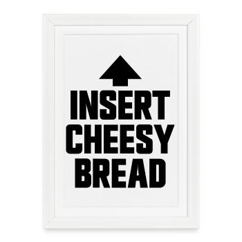 Pain au fromage (plat préféré) - Affiche encadrée (27 × 37 cm) - blanc - Devant