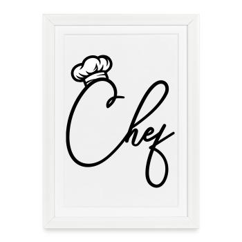 Chef Chef - Affiche encadrée (27 × 37 cm) - blanc - Devant