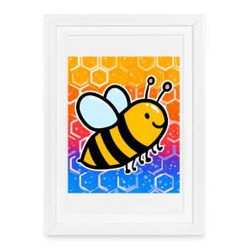 abeille - Affiche encadrée (27 × 37 cm) - blanc - Devant