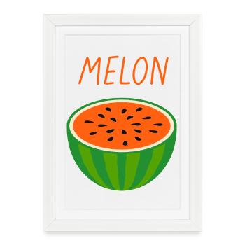 Melon Watermelon Fresh Summer Frui - Framed poster (27 × 37 cm) - white - Front
