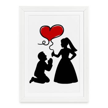 Mariage des mariés - Affiche encadrée (27 × 37 cm) - blanc - Devant