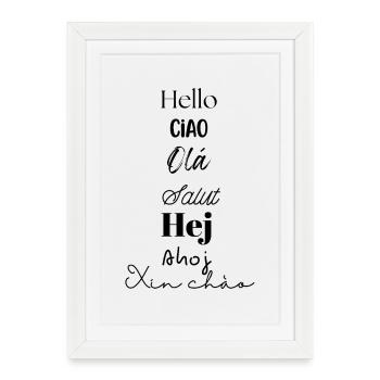 Hello - Framed poster (27 × 37 cm) - white - Front