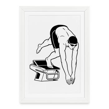 swim - Framed poster (27 × 37 cm) - white - Front