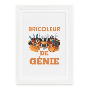 Bricoleur de Génie - Affiche encadrée (27 × 37 cm) - blanc - Devant