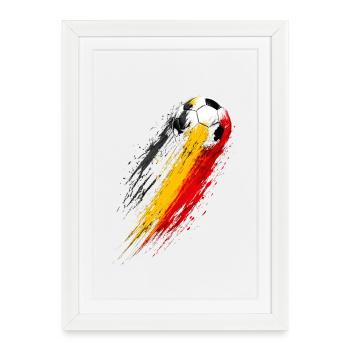 Football Belgium Tricolor Drag - Framed poster (27 × 37 cm) - white - Front