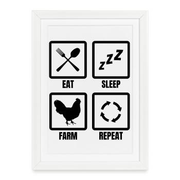 Routine agricole - Affiche encadrée (27 × 37 cm) - blanc - Devant