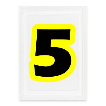 5 Symbole numérique - Affiche encadrée (27 × 37 cm) - blanc - Devant
