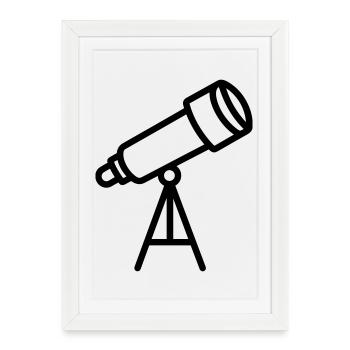 telescope - Framed poster (27 × 37 cm) - white - Front