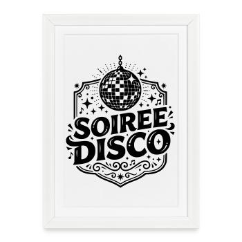 Disco night - Framed poster (27 × 37 cm) - white - Front