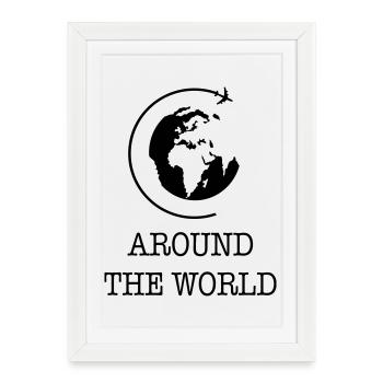 Tour du monde - Affiche encadrée (27 × 37 cm) - blanc - Devant