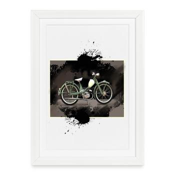 Moped - Framed poster (27 × 37 cm) - white - Front