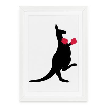 kangaroo - Framed poster (27 × 37 cm) - white - Front