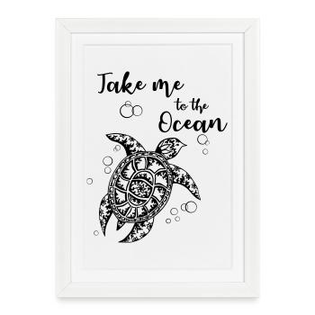 Take me to the Ocean - Affiche encadrée (27 × 37 cm) - blanc - Devant