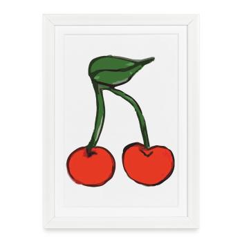 cerise cherry - Affiche encadrée (27 × 37 cm) - blanc - Devant