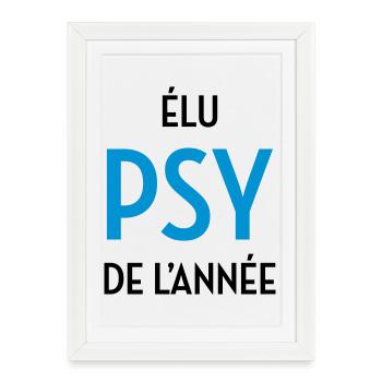 Psychologue / Psychiatre / Travail / Psychanalyste - Affiche encadrée (27 × 37 cm) - blanc - Devant