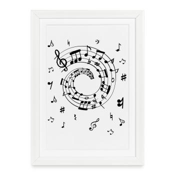 Musical notes - Framed poster (27 × 37 cm) - white - Front