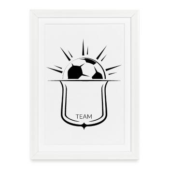 coat of arms emblem football sun team soccer club ball - Framed poster (27 × 37 cm) - white - Front