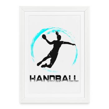 Handball - Affiche encadrée (27 × 37 cm) - blanc - Devant