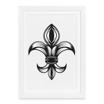 stylized iris - Fleur-de-Lys - Framed poster (27 × 37 cm) - white - Front
