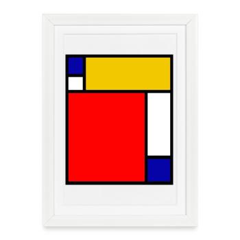 Mondrian 4 - Affiche encadrée (27 × 37 cm) - blanc - Devant