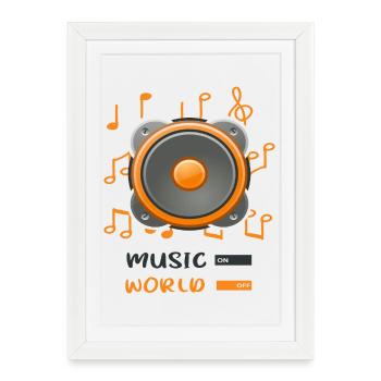 jukebox to world off - Framed poster (27 × 37 cm) - white - Front