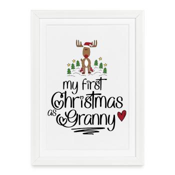 Funny gifts for Granny for Christmas - Framed poster (27 × 37 cm) - white - Front