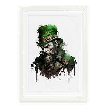 Leprechaun mort-vivant avec chapeau - Affiche encadrée (27 × 37 cm) - blanc - Devant