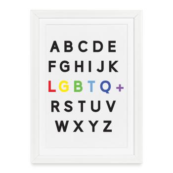Mois de la fierté LGBTQ - Alphabet LGBTQ - Affiche encadrée (27 × 37 cm) - blanc - Devant