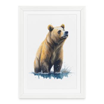 Grizzly - Affiche encadrée (27 × 37 cm) - blanc - Devant