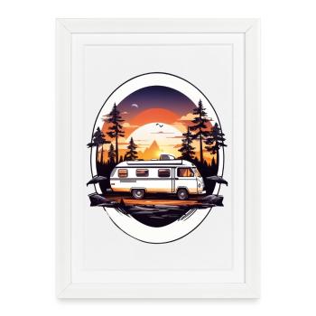 Camper - Framed poster (27 × 37 cm) - white - Front