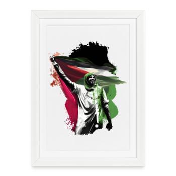 Liberté pour la Palestine Drapeau palestinien Gaza - Affiche encadrée (27 × 37 cm) - blanc - Devant