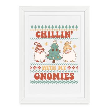Pull de Noël moche - Affiche encadrée (27 × 37 cm) - blanc - Devant