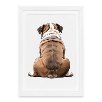 Bouledogue - Affiche encadrée (27 × 37 cm) - blanc - Devant