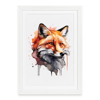 Cute Fox - Framed poster (27 × 37 cm) - white - Front