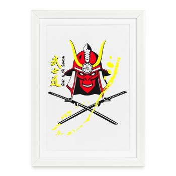 Casque de samouraï Kabuto 6 - Affiche encadrée (27 × 37 cm) - blanc - Devant