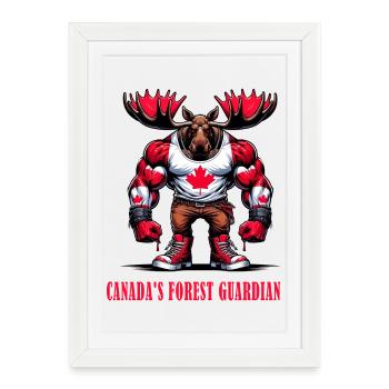 Le wapiti de la Garde forestière canadienne - Affiche encadrée (27 × 37 cm) - blanc - Devant