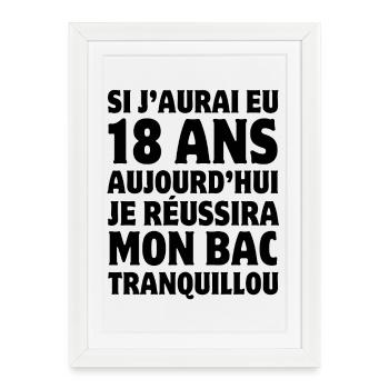baccalauréat, bac, bachelier, diplôme - Affiche encadrée (27 × 37 cm) - blanc - Devant